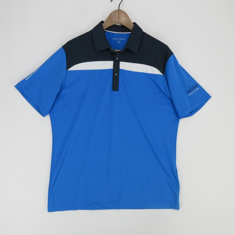 Galvin Green Polo Shirt Mens L Blue Colorblock Short Sleeve Golf The Wilds